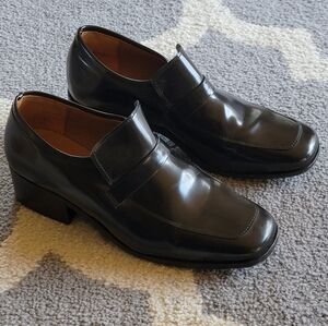 Women's Anne Thomas Black Leather Slip-On Loafers Sz 38